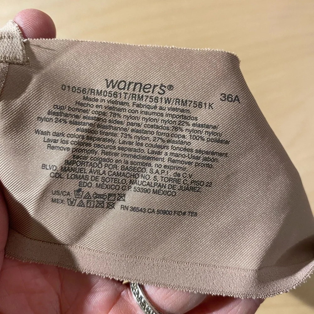 Warner's Smooth Light Brown No Wire Bra 36 A (OQ)